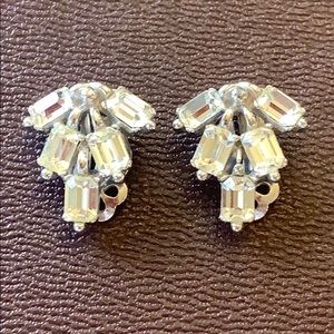 Bugoff rhinestone vintage clip on earrings